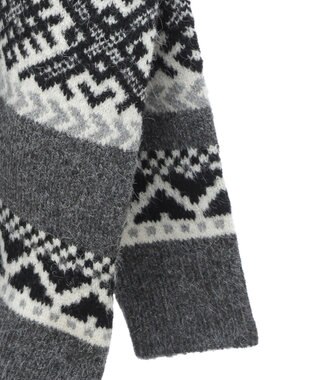 AMERICAN HOLIC ノルディック柄Ｖネックニットカーディガン Gray Mixture