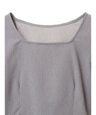 earth music&ecology ＳＥＴ２点バックリボンブラウス＋フレアスカート Gray