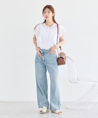 earth music&ecology ラッフルブラウス Off White