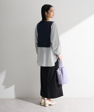 Green Parks イージーケアタック入りスカート Black