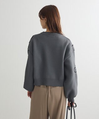 Green Parks ・ＥＬＥＮＣＡＲＥ　ＤＵＥ　コード刺繍花柄ニット Charcoal Gray