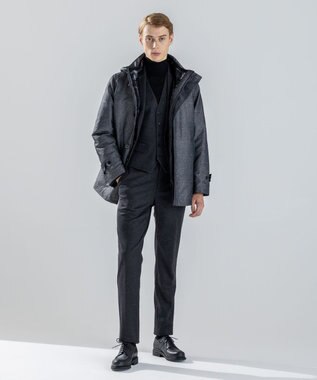 JOSEPH HOMME 新素材【4WAY】ライトラスターシャンブレー　ダウンコート グレー系