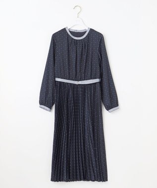 ANY SIS L 【2WAY】バイカラープリーツ ワンピース ネイビー系
