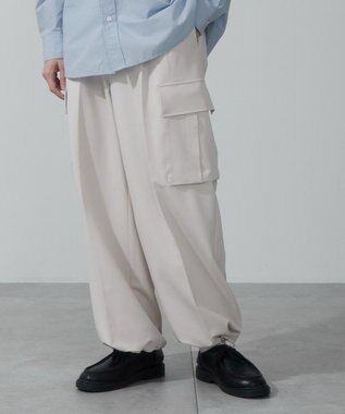 WEGO 【ウエストゴム】スーパーバギーカーゴスラックス ライトベージュ