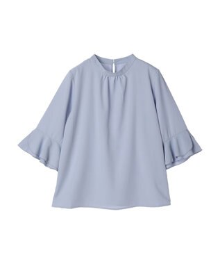 earth music&ecology ラッフル７分袖ブラウス Sax