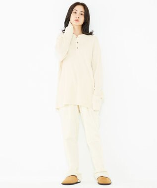 JOSEPH ABBOUD MOUNTAIN 【SPACE／UNISEX】OGコットンワッフル カットソー アイボリー系