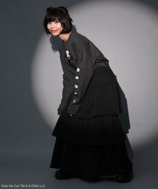 Green Parks ■ＦＥＬＩＸ　袖フェイスｐｔ　ロンＴＥＥ Charcoal Gray