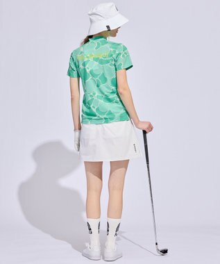PW CIRCULUS 【MEN】WATER SURFACE プリントモックネックT ゴルフウェア レディース ピーコックグリーン系5