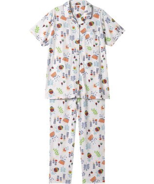 Wing ウイングスリープ パジャマ 5分袖 長ズボン 綿レーヨン天竺素材 レディース EP8024 ウイング／ワコール グレー