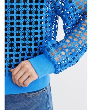 Green Parks ・ＳＵＧＡＲ　ＳＰＯＯＮ　ハナレースカーディガン Blue