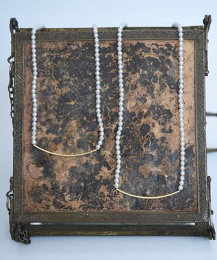 monshiro 【2WAY/ヴィンテージパール】ラインバーグラスパールロング ネックレス