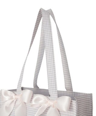 Maison de FLEUR ギンガムリボンスクエアトートバッグ Gray
