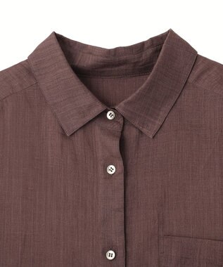 YECCA VECCA 3wayシアーリネンシャツ Brown