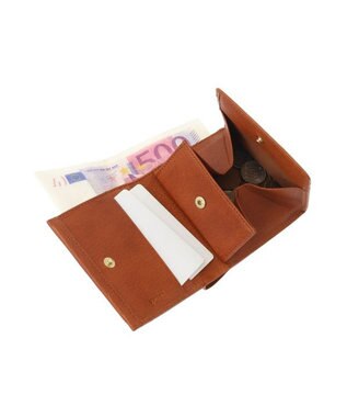 genten ゴートベーシック 二つ折りBOX財布 チャ