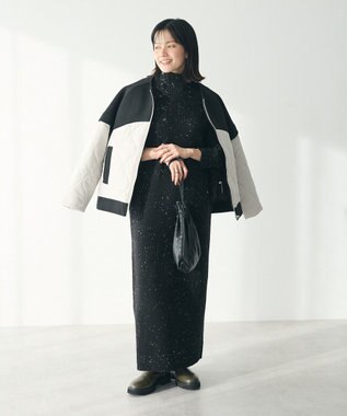 CRAFT STANDARD BOUTIQUE 洗える/ハイネックネップニットワンピース Black