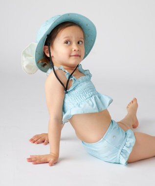 OP／FILA 【marie claire ENFANTS】シャーリングセパレート水着 ミント