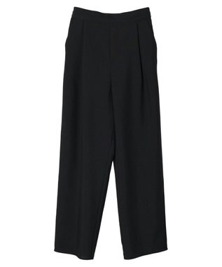 Green Parks 麻調ストレートパンツ Black