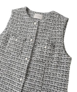 Green Parks Ｏ．ツィードペプラムベスト Black