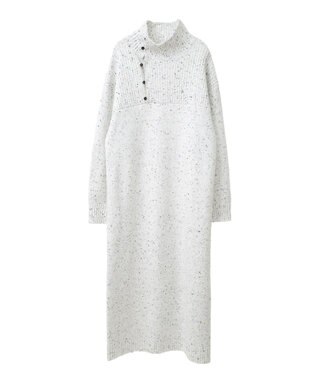 CRAFT STANDARD BOUTIQUE 洗える/ハイネックネップニットワンピース White
