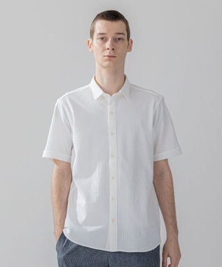 JOSEPH HOMME 【WEB・一部店舗限定】 ドライサッカーストレッチ　半袖レギュラーカラーシャツ ホワイト系