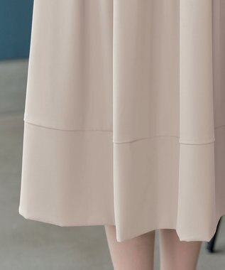 Tiaclasse L 【セレモニー・新色追加】リボンベルトフレアワンピース グレージュ