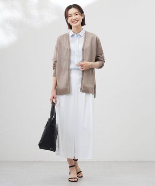 J.PRESS LADIES 【洗える】ランダムストライプ シャツカラー ブラウス サックスストライプ系