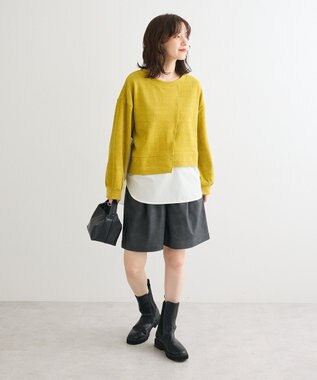 Green Parks カットコーデュロイドッキングプルオーバー Lime Green