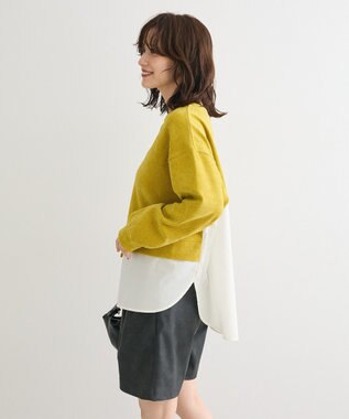 Green Parks カットコーデュロイドッキングプルオーバー Lime Green