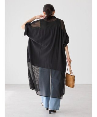 AMERICAN HOLIC サラックールメッシュ切替ワンピース Black