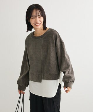 Green Parks カットコーデュロイドッキングプルオーバー Gray
