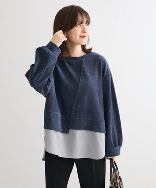 Green Parks カットコーデュロイドッキングプルオーバー Navy