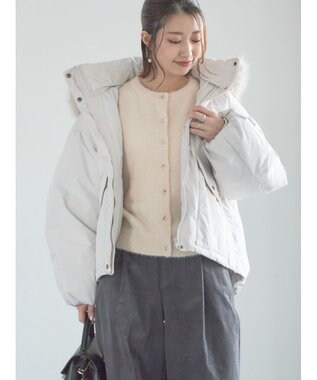 Te chichi 【宮本茉由着用】フードショートダウンジャケット Ｓグレー