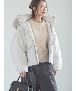Te chichi 【宮本茉由着用】フードショートダウンジャケット Ｓグレー