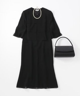 自由区 FORMAL 【人気NO.1 / 洗える】ボレロ風ワンピース ブラック系