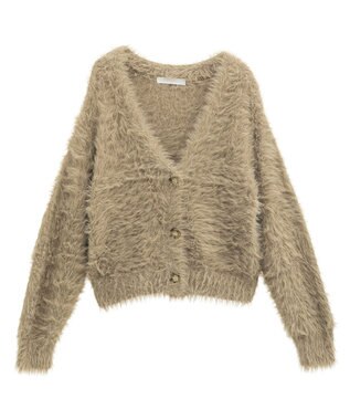 Green Parks ・Ｐｅｔｉｔ　Ｆｌｅｕｒ　シャギーニットカーディガン Gray Beige