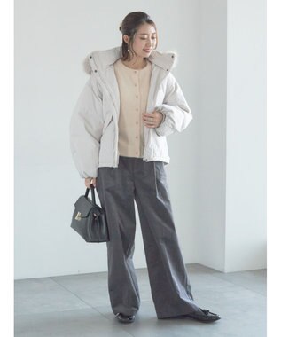 Te chichi 【宮本茉由着用】フードショートダウンジャケット Ｓグレー