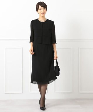 自由区 FORMAL 【人気NO.1 / 洗える】ボレロ風ワンピース ブラック系
