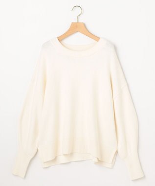 組曲 コットンカシミヤMIX クルーネックニット アイボリー系