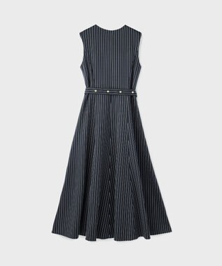 GRACE CONTINENTAL ストライプジャージワンピース ネイビー
