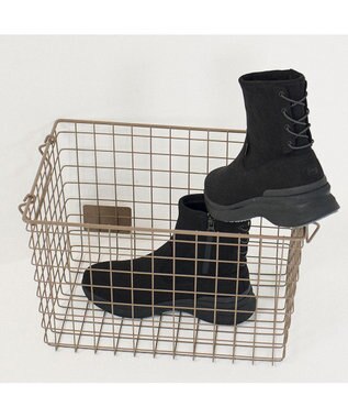 ing <ing>【レイン対応】厚底ストレッチブーツ ブラック