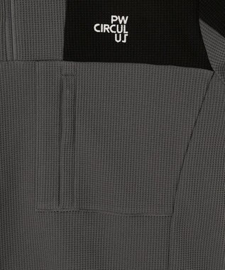 PW CIRCULUS 今が旬トップス！【ドライな肌触り / UV遮蔽率98.9% UVカット / ストレッチ】【MEN】ワッフルハーフジップトップス  ゴルフ グレー系
