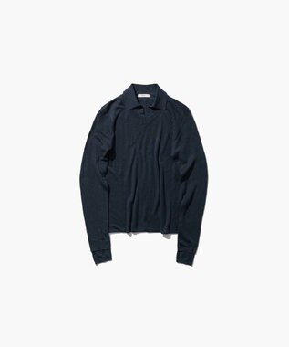ATON SILK BLENDED CIRCULAR RIB | クルー＆ポロレイヤードプルオーバー
