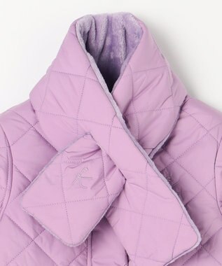 組曲 KIDS 【110-140㎝】マフラー付き中綿キルト アウター ラベンダー