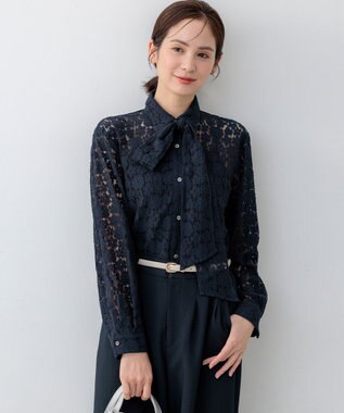 組曲 S 【WEB限定】フラワーラッセルレースシャツライク ブラウス