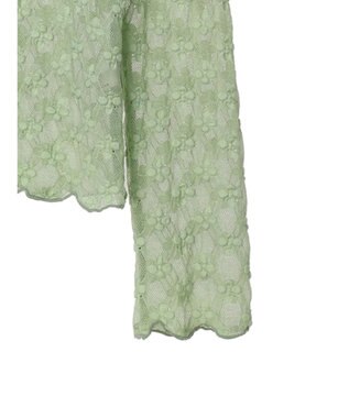 earth music&ecology ハイネックシアーフラワーインナー Mint Green