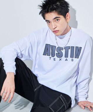 WEGO アクセ付きグラフィックT（LS） ホワイト