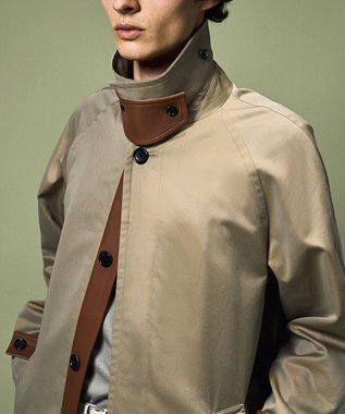 JOSEPH HOMME コットンシルクギャバジン　ステンカラーコート ベージュ系