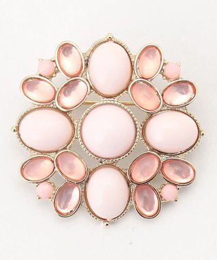 組曲 カラーオーバルブローチ ピンク系