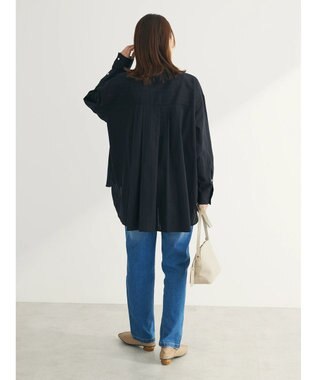 Green Parks カラミバンドカラーシャツ Black