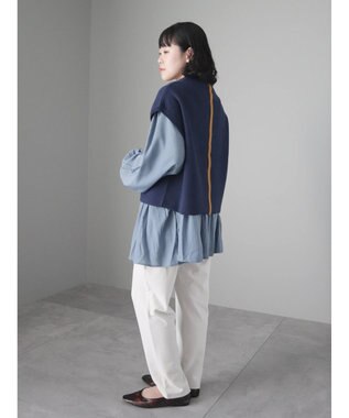 CRAFT STANDARD BOUTIQUE 配色クルーネックニットベスト Navy